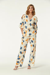Camisa Tuvalu Lino Estampado Flor
